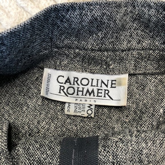 VTG CAROLINE ROHMER Paris Tweed Wool SKIRT Size XS Made in France - Picture 4 of 10